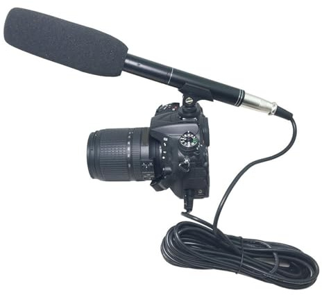 Plyisty XLR-Richtrohrmikrofon für Kamera, Kabelgebundenes Kondensator-Interviewmikrofon, Richtrohrmikrofon mit Nierencharakteristik für Video-Camcorder, DSLR-DV-Camcorder