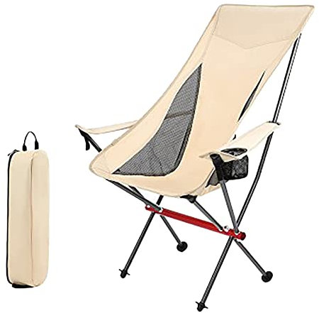 GONGGUJ Klappbarer Stuhl, Ultraleicht, hohe Rückenlehne, klappbar, hohe Rückenlehne, für Outdoor, Camp, Strand, Picknick, Angeln, gut