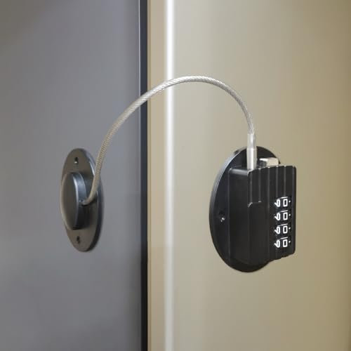 Lipaux Babysicherer Kühlschrank Schloss Kombination, Einfache Installation Kein Werkzeug Benötigen oder Bohren Schrank Schubladen Schloss mit Starken Klebrigen Klebepad(1 Stück, Schwarz)
