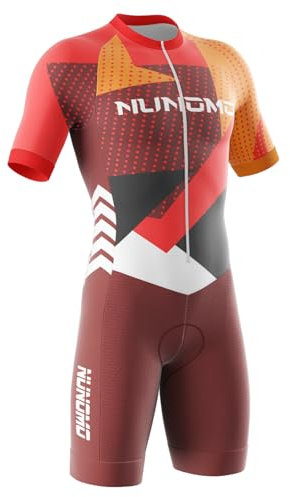 Homme Pro Trifonction Manches Courtes Sports de Plein Air Vêtements de Triathlon, pour Course À Pied,Trisuit léger Courtes Manches pour Duathlon Natation, Cyclisme Body (Type-1,M)