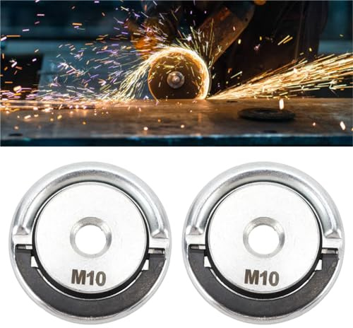M10 Grinder Quick Release Nut, Alloy Steel M10 Angle Grinder Lock Nut Versatile Compatibility with 2 Pcs Grinder Quick Release Nut Replacement Lock Nuts for Grinding Wheel