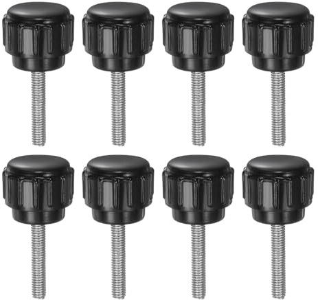 QUARKZMAN 8 Stück Rändelschraube mit Gewinde M3 x 16mm Rundkopfschraube Rundgriffschraube Rundgriffbolzen Klemmknöpfe 14mm Handknöpfe Daumenschrauben Spannschraube für Industrie Maschine