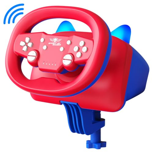 Spirit Of Gamer RACE WHEEL PRO AIR/Volant de jeu WIRELESS compatible PC/ANDROID /PS4 / Angle de braquage de 270° / 5 niveaux de vibration réglables/Anti Deadzone/Bluetooth/Kit fixation inclus