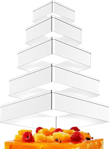 Rectangle Molds - 5-Piece Stainless Steel Cookie Cutter Set, Rectangle Molds Pastry Molds Fondant Cake Cookie Cutter Set, 5-in-1 Set