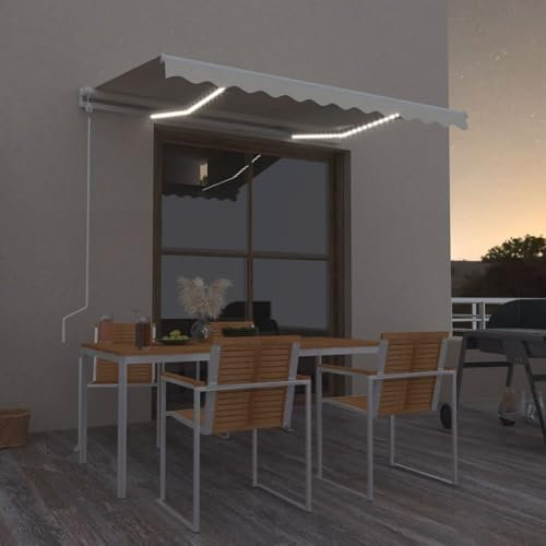 Gecheer Tenda Automatica con Sensore Vento e LED 350x250 cm Crema,Tenda da Sole,Tenda Esterno Sole,Tenda Balcone,Tenda Sole Esterno,Tenda da Patio,Tenda da Sole per Terrazzo,P3068892