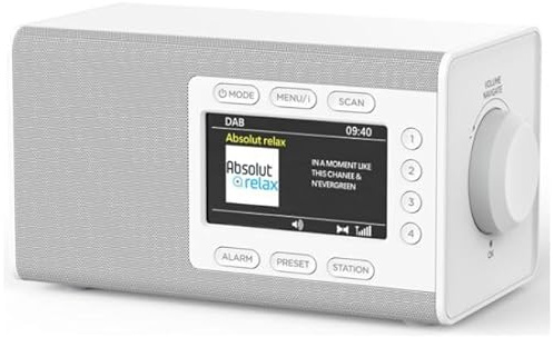 Soundmaster DAB900 Digitalradio mit DAB+ & UKW/FM, Bluetooth & Wecker, Farbe:weiß