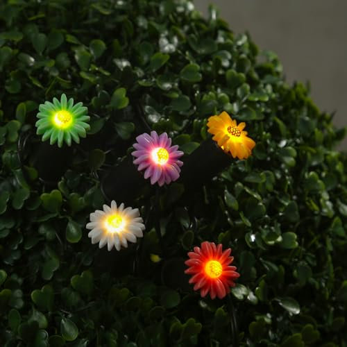 MARELIDA LED Solar Lichterkette Blumen Gartendekoration Beetstecker Gartenstecker Stabbeleuchtung mit Lichtsensor für Garten Balkon Terrasse