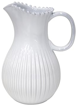 Costa Nova Krug Pearl: Eleganter Wasserkrug aus hochwertigem Steinzeug mit glänzendem Finish, handgefertigt in Portugal, spülmaschinenfest, mikrowellen-, ofen- und gefriergeeignet, 2,5 l