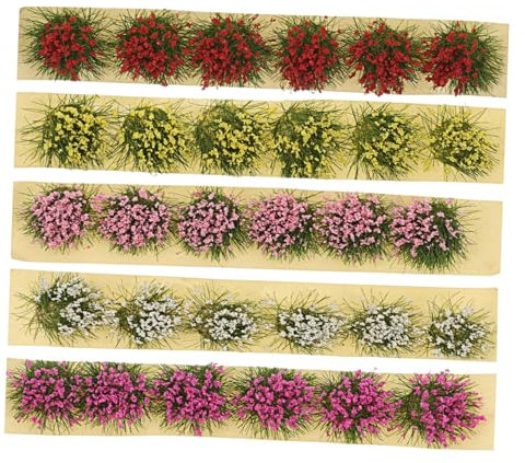 DECHOUS 5ensembles Jardin De Maison De Poupée avec Mini-grappes De Fleurs Décorations Végétales pour Micro-Paysage Ornements De Fleurs Miniatures Soi-même