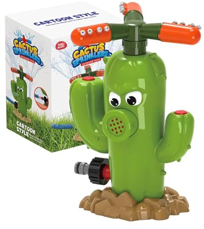 Sprinkler Jouet de pulvérisation d'eau pour Enfants, Jouet de pulvérisation d'eau de Cactus Rotatif avec Tube de manutention, Jeu d'été pour arroser la pelouse du Tuyau