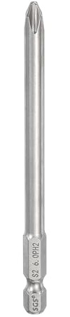 sourcing map #2 Embout de tournevis cruciforme PH2 avec tige hexagonale de 100 mm de long et tige de 0,6 cm de long – Embouts de perceuse à tête cruciforme magnétique en acier S2 – Tournevis