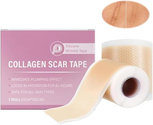 Silikonpflaster für Narben, Professionell für Narben Durch C-Sektion, Operationen, Verbrennungen, Keloid, Akne und mehr, Medikamentenfrei, Silikon-Narbenrolle (1PCS)