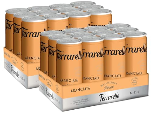 24X Ferrarelle ARANCIATA Bibita Analcolica Gassata in Lattina 250ml