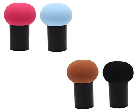 HONITANO Lot de 4 Éponges en Latex Forme Champignon, Créatives et Lavables, Faciles à Nettoyer pour Poudre de Fond de Teint Visage et Corps Couleur Aléatoire