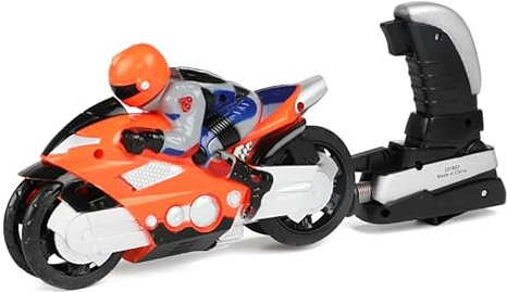 Toi-Toys SPIELZEUGMOTORRAD mit Fahrer und Abschuss bis zu 10 Meter Turbo Racers Shooter Spielzeug Motorrad Rennmotorrad 50 (Orange)