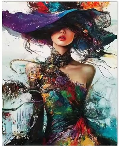 YarnWhimsy Paint by Number for Adults, Abstract Woman Paint by Numbers Kit | Adult Painting by Numbers on Canvas, DIY Number Artist Painting Kit for Home Wall Decor, No Frame, 40 x 50 cm