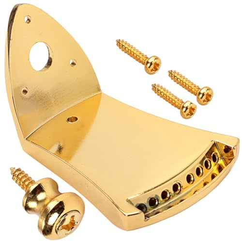 minkissy Cordier de Mandoline en Alliage de Zinc Doré, Triangle pour Mandoline 8 Cordes à Table Bombée, Accessoire Professionnel avec Vis pour Remplacement Rapide des Cordes, Instrument