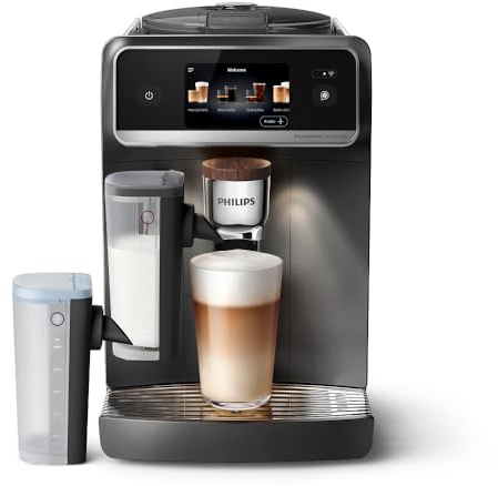 PHILIPS Kaffeevollautomat LatteGo Pro Aromis, Schwarz, 50+ Spezialitäten | Espressomaschine Hot & Cold, LatteGo Plus, BrewExtract, Profile, 4,3 Display, SilentBrew, Barista-Assistent (EP8757/12)
