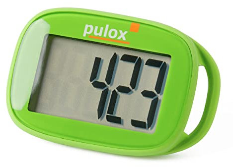 Pulox Pedometer PS-100 - Einfacher und präziser Schrittzähler mit 3D-Sensor ohne App in Grün