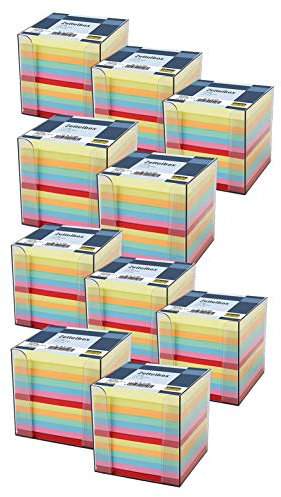 Idena 311068 - Zettelbox, 9 x 9 x 10 cm, 700 Blatt (10x Zettelbox, farbig sortiert, 1)