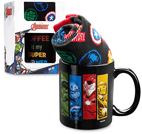 Marvel Taza Avengers Regalo Frikis Taza Mug y Calcetines