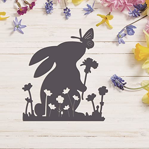 Hasen-Stanzformen für Kartenherstellung, Tiere, Hasen, Blumen, Metall-Stanzformen für DIY, Scrapbooking, Papierbasteln, Kunsthandwerk, Scrapbooking, Zubehör, Prägeschablone, Stanzschablone, Formen,
