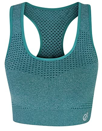 Dare 2b Womens Dont Sweat It Medium Impact Sports Bra, Seamless Q-WIC Antibacterial Fabric - Perfect for Activewear, Working Out & Yoga