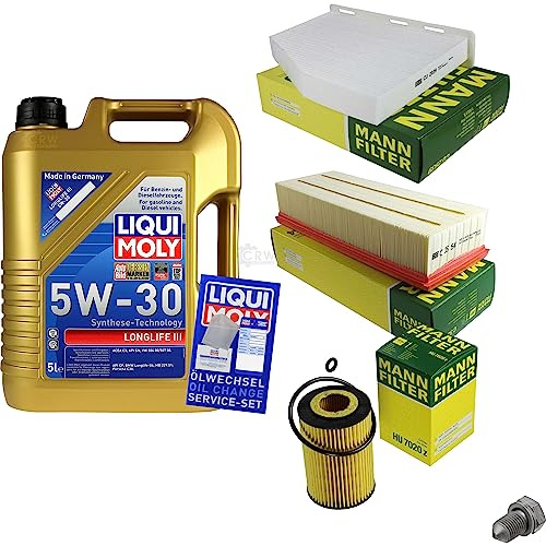 EISENFELS Inspektionspaket Wartungspaket Filterset mit 5 L Motoröl 5W-30 Ölfilter, Luftfilter, Innenraumfilter, Verschlussschraube