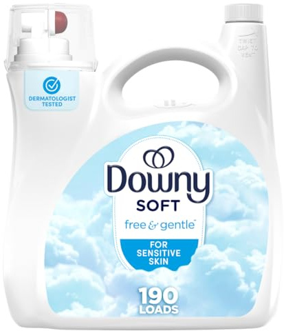 Downy Free & Gentle Liquid Fabric Softener, 140 fl oz, 190 Loads, Hypoallergenic, Sensitive Skin Friendly Fabric Conditioner Liquid