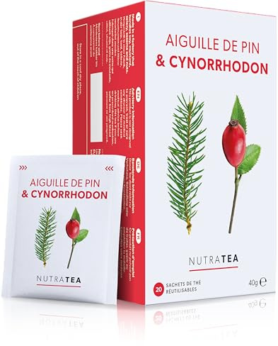 Nutra Tea - Té con agujas de pino y rosa mosqueta | Té de agujas de pino | Té de pino - 20 bolsitas de té - Té de hierbas