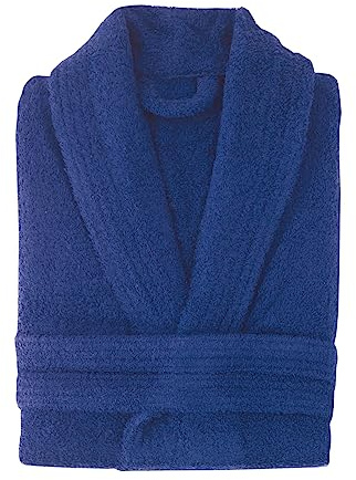 NH NOVOTEXTIL HOGAR Albornoz de baño de Algodón cardado sin capucha. 100% Algodón premium Densidad 450gr. Tejido ultra suave y absorbente. Tamaños S, M, L, XL y XXL (M, Marino)