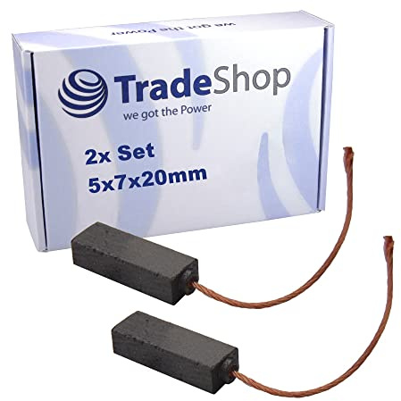 2x Trade-Shop Motorkohle/Kohlebürste/Schleifkohle 5mm x 7mm x 20mm 12-24V für verschiedene KFZ-Motoren Rolltor Garagentor Antriebe Lichtmaschine