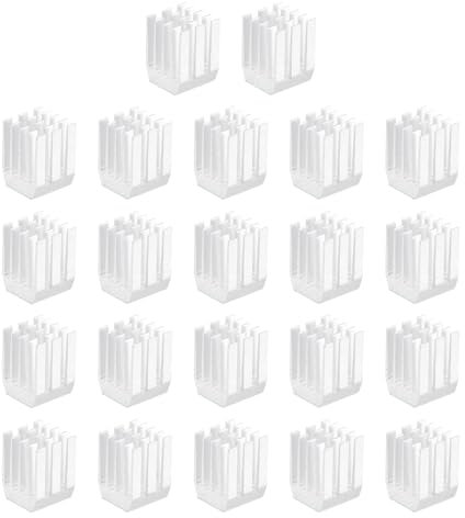 QUARKZMAN 22Stk 9x9x12mm Kühlkörper Aluminium Kühler Kühlkörper Kühlung mit Thermal Blau Aufkleber für Chip CPU Transistor FET IC Verstärker Weiß