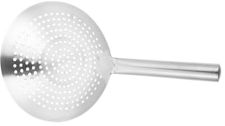 MAGICLULU Edelstahl Sieblöffel Hitzebeständig Verdickter Schaumlöffel Mit Feinmaschigem Netz Leichtes Filtersieb Für Suppen Frittieren Und Hot Pot Sicherer Griff Praktisch Für Küche Und Bar