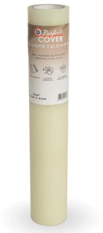Perfect Cover Teppichschutz – Selbstklebende Teppichschutzfolie & Malerfolie für Renovierung – Flüssigkeitsdichtes Abdeckvlies mit Antirutschbeschichtung & Rückseitenrolle (0,60 x 60m)