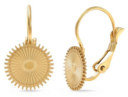 Made by Nami Boucles D'oreilles Soleil en Or pour Femmes Boucles D'oreilles Boho en Plaqué Or Avec Rayons de Soleil pour Femmes