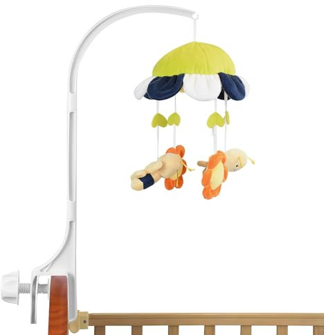 Soporte móvil para cuna de bebé, Soporte Movil Cuna, Soporte para cama de bebé, Soporte para Campana de Cuna, Bebé Cuna Musical Campana Soporte, Cuna Brazo móvil. (sin juguetes y sin módulo musical)