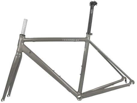BSFHQS Fahrradrahmensatz 700C Rennrad Rahmen Schnellspanner Rahmen 100/130MM Aluminiumlegierung Fahrradrahmen 47 50 53cm C-Bremse/Felgenbremse Rahmen Halb-interne Führung(Silver Grey,53cm)