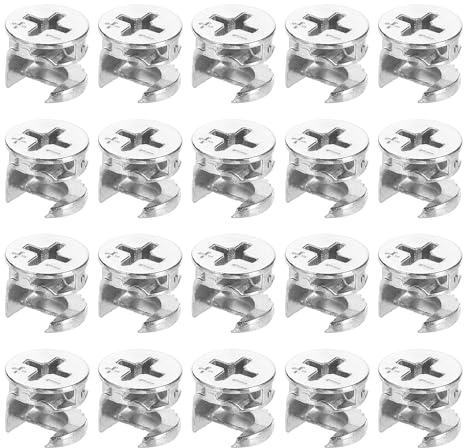 sourcing map Cam Lock Nut for Furniture, 30pcs 11.65x10.2mm Joint Connector Locking Nuts Furniture Connecting Cam Fittings for Furniture Cabinet, Drawer, Wardrobe, Panel Connecting