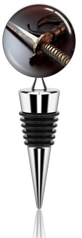 Wine Stoppers for Wine Bottles Japan Samurai Sword Vacuum Wine Bottle Stopper with Silicone Reusable Wine Corks Leak Proof Keep Fresh