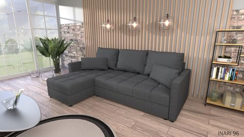Generisch Couchgarnitur Sofa Sofagarnitur BELA L mit Schlaffunktion Wohnlandschaft Inari 96