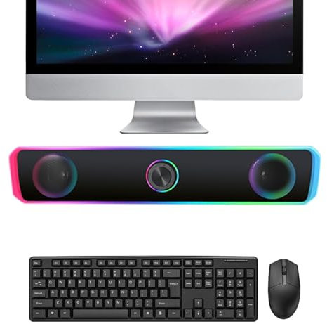 Tabletop Speaker for Laptop, Portable Wired Game Speaker, 12.6x2.4x2.1in Compact Audio Announcer for Tablet, Phone, Computer, 3.5mm Audio Jack Connectivity for Clear Sound