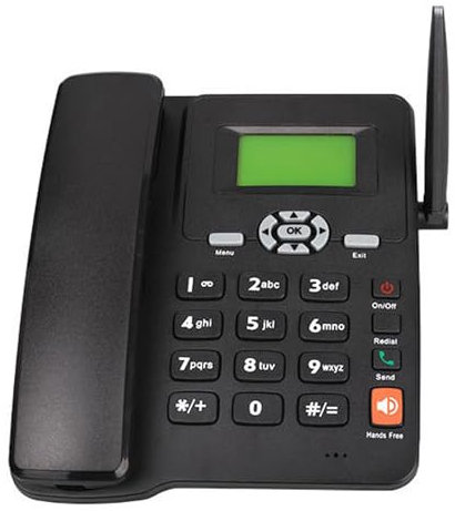 Pgkog Telefono Fisso con Sim, Telefono con Fili Cablato, Funzione Radio, Funzione di Sveglia, Doppia Scheda Dual Standby, Batteria A Grande capacità, ID Chiamante, Secondo Recitazione