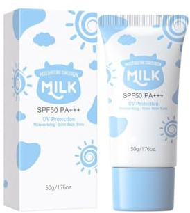NAOLVE Milk Sunscreen for Face and Body, Sun Cream SPF50 for UVA & UVB Protection, Long-lasting, Hydration, Lightweight and Non-sticky, Suitable for All Skin Types