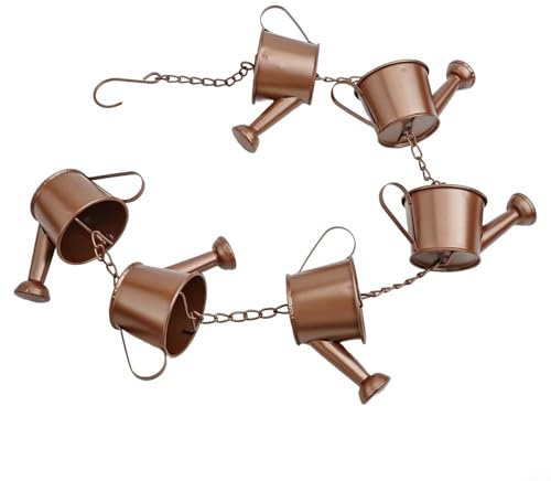 Cadena de lluvia, cadenas de lluvia para exteriores, colgantes móviles, 6 atrapadores de lluvia para pájaros, para jardín, a prueba de óxido, adornos decorativos de jardín para exteriores e interiores
