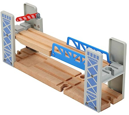 DOITOOL 1 set kreativa byggstenar tåg spår bro träspår järnvägsbro för åldrar gör-det-själv expanderbart tåg layout tillbehör för