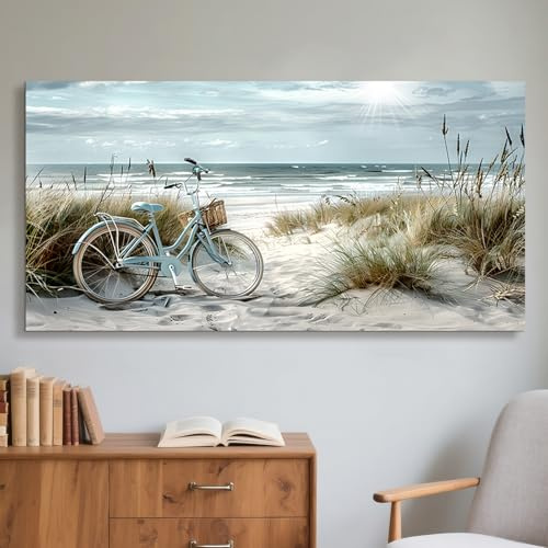 JHHUAMO Leinwand Bilder Kunstdrucke Natur Strand Wohnzimmer 50x100 cm
