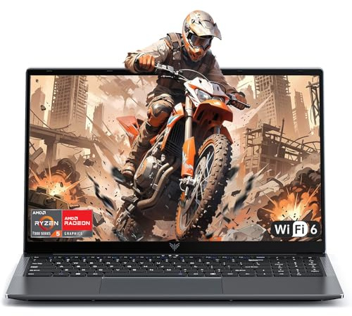 ACEMAGIC 15.6 Ordenador Portátil Ryzen 5 7430U, hasta 4.3GHz, Laptop 16 GB DDR4 RAM, 512GB M.2 NVMe SSD, WiFi 6, 1080 FHD, 180° Plegado, Tipo-C, USB 3.2, HDMI, BT5.2, Portatil Trabajo Estudio Gris
