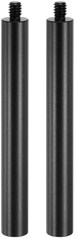 PATIKIL 2 Piezas Varilla De Extensión Metálica Roscas Hembra A Macho Negro | De 4, 1/4-20 0.47, Accesorio Estabilizador Soporte Tubo Extensor, Aleación De Aluminio Ligero, Para Trípode
