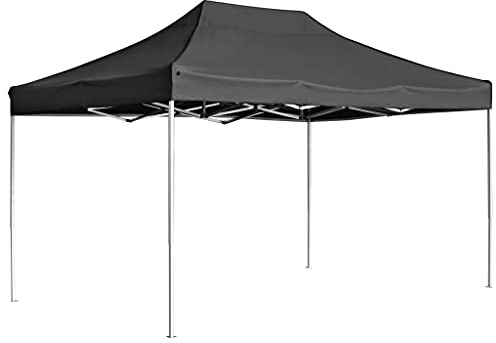 Tente de Réception Professionnelle, 4.5x3 m en Aluminium Pliable, Chapiteau de Jardin Exterieur avec Toit PVC, Design Élégant, pour Événements Extérieurs, Jardin, Terrasse, Couleur Anthracite